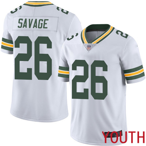 Green Bay Packers Limited White Youth #26 Savage Darnell Road Jersey Nike NFL Vapor Untouchable->youth nfl jersey->Youth Jersey